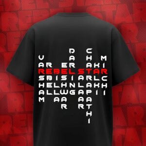 REBEL STAR Black Oversized T-Shirt