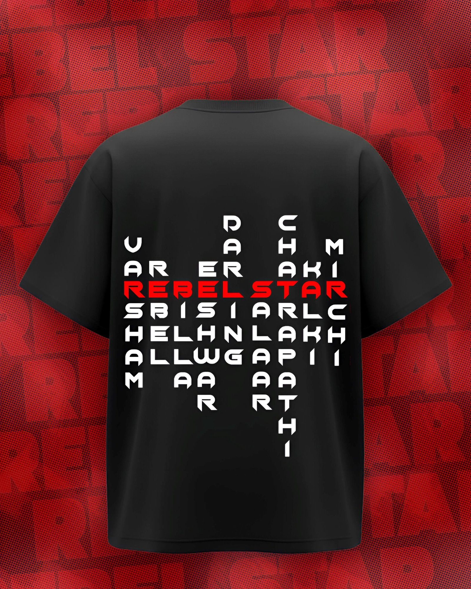 REBEL STAR Black Oversized T-Shirt